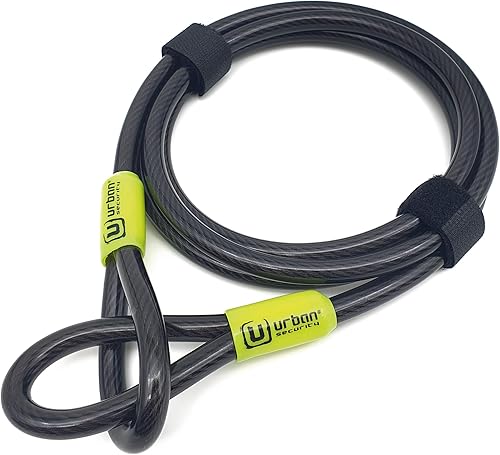 UR462M/UR462L Cavo di Sicurezza per Bici Monopattino in Acciaio Flessibile Ø 10mm 120cm/200cm Antifurto Catena Doppio Anello per Fissare Ruote Sella Bicicletta Multifunzione Universale - Ysert