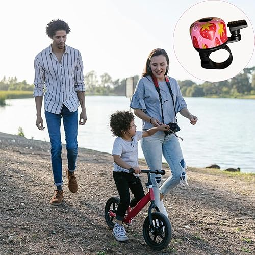 Campanelli Per Bicicletta Per Bambini,Campanello Bici Bambina, Set Di 2,Suono Forte Universale, Stile Classico Retro, Adatto a Bici Da Strada, Mountain Bike e Monopattino, Motivo Fragola - Ysert