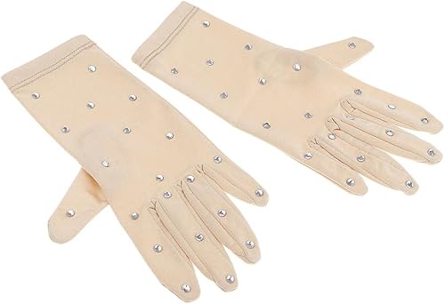 Guanti elastici per ragazze con strass per gara di pattinaggio su ghiaccio L - Ysert