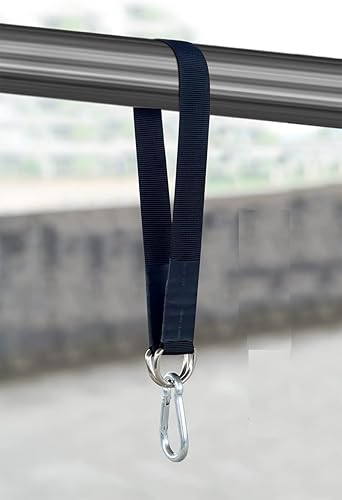 moschettone a gancio per barra orizzontale porta 2 pezzi, barra per ginnastica e barra per trazioni, cinghie di sospensione oscillanti con fibbia ad anello a D. Carico massimo: 200 kg. - Ysert