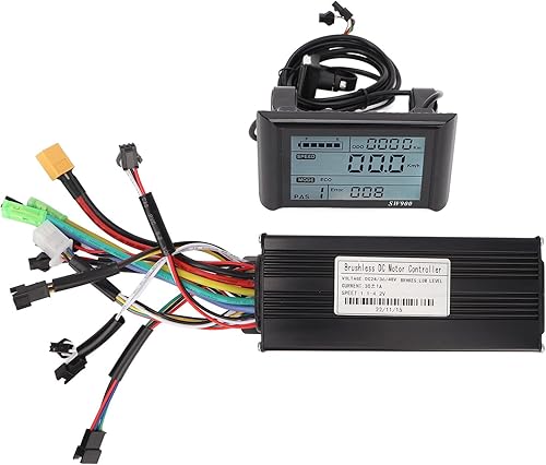 Kit Controller Motore Brushless Bici Elettrica, DC 24V 36V 48V 750W 1000W 30a 3 modalità Controller Brushless Onda Sinusoidale SW900 Kit Pannello Display LCD per Scooter Bicicletta Elettrica - Ysert