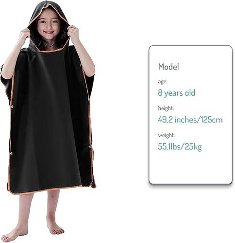 Bambini Swim Poncho Surf Poncho Asciugamano con Cappuccio, Robe da Bagno Towel in Microfibra Assorbente, Accappatoio per Surf Viaggi Campeggio Piscina Spiaggia, Blu Navy - Ysert