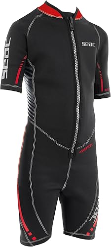 SEAC Trendy, Muta Corta Monopezzo in Neoprene da 2.5 mm con Zip Frontale, per Snorkeling, Surf e Sport Acquatici in Acque Temperate per Adulti e Bambini - Ysert