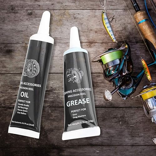 Olio lubrificante per mulinelli, kit olio e grasso per mulinelli da pesca Impermeabile e antiruggine per mulinelli da pesca d'acqua dolce e salata(black) - Ysert