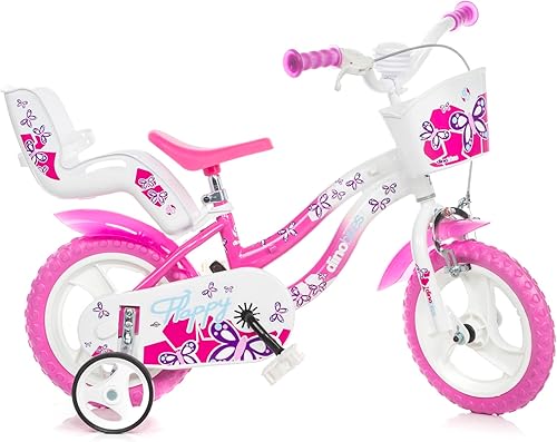 Bicicletta Bambina Bianca e Rosa Flappy 12 pollici - Ysert