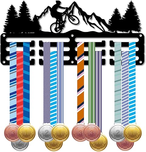 CREATCABIN Porta Medaglie Sportive Porta Medaglie Balletto Espositore Premi Danza Montaggio A Parete Decorazione Piccola Metallo Porta Medaglie Casa Medaglia Ginnastica Oltre 40 medaglia Nero 29x13cm - Ysert