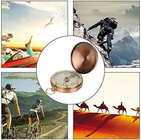 Bussola Portatile, Sostituzione della Bussola Dell'orologio da Taschino con Coperchio a Scatto in Rame retrò Vintage in Metallo per Campeggio, Escursionismo, - Ysert