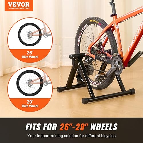 VEVOR Supporto per Allenamento per Bici, Rullo per Bici Stazionario Fluido per Ruote da 66-74 cm, Motore a Volano con Riduzione del Rumore, Leva a Sgancio Rapido, Esercizi al Chiuso - Ysert