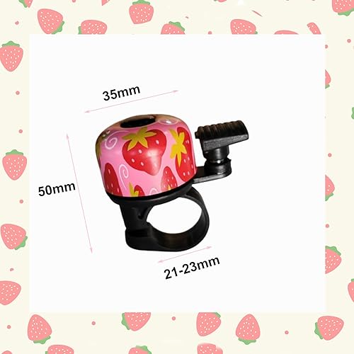 Campanelli Per Bicicletta Per Bambini,Campanello Bici Bambina, Set Di 2,Suono Forte Universale, Stile Classico Retro, Adatto a Bici Da Strada, Mountain Bike e Monopattino, Motivo Fragola - Ysert