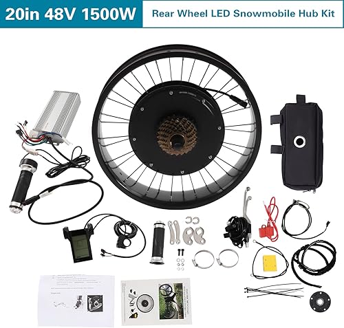Kit di conversione per bicicletta elettrica da 20 pollici, 48 V, 1500 Watt, ruota posteriore (esclusa batteria) - Ysert