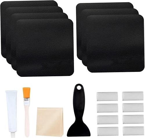 Kit di Riparazione delle Patch di Trampolino, Kit di Fissaggio di Trampolino, Patch adesive Impermeabili 4x4in per Tappetino da Salto, Rete e Pad di Sicurezza - Ysert