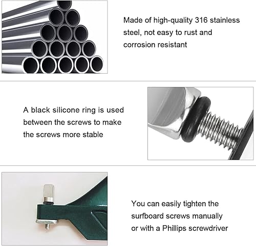 Viti per Tavola da Surf Viti per Pinne per Tavola da Surf 4 Pezzi di Ricambio per Surf in Acciaio Inossidabile per SUP e Tavola da Paddle, 3 * 1,4 cm - Ysert