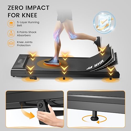 Tapis roulant 4 in 1 con APP e Telecomando, Treadmill 2.5HP Tapis roulant per Sotto Scrivania, Piccolo Tapis Roulant per Ufficio e Casa - Ysert