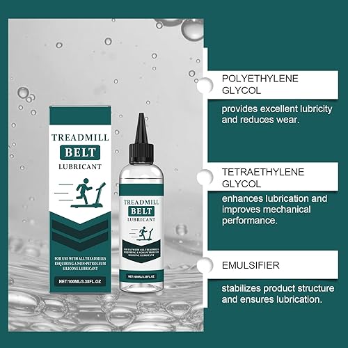 Gwtdtoad Lubrificante per tapis roulant per cinture, lubrificante per tapis roulant, riduzione del rumore, lubrificante per cintura 'olio, con tappi a vite di precisione per tutti i tipi di tapis - Ysert