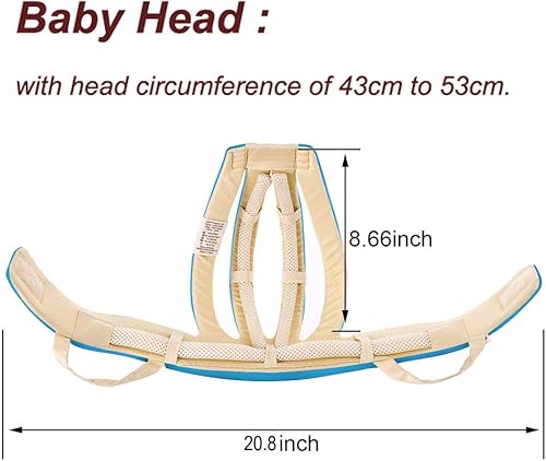 IULONEE Casco da Bambino Infantili Cappello di Testa di Cotone Cappello del Bambino Baby Helmet Regolabile di Sicurezza Casco Neonati (Stellato Blu) - Ysert