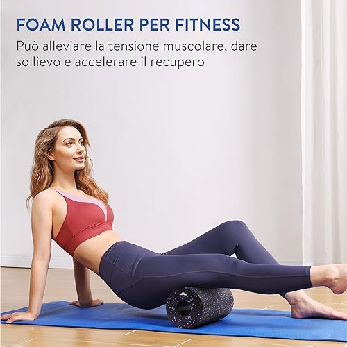 EVEREST FITNESS Foam Roller - Rullo Schiena Massaggiante Ø 15 x 30 cm - Roller Pilates - Roll Palestra Stretching e Yoga - Tubo Fitness per Massaggio Muscolare - Ysert