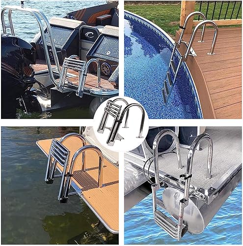 Scale per imbarcazioni scaletta bagno Telescopica Pieghevole In 4 Fasi Scaletta Barca Inox Scalette Barche Pieghevole Piscina Ponte Galleggiante Marina Drop Boat per piscina ponte barca - Ysert