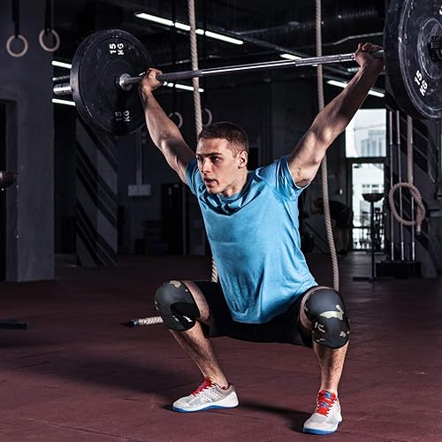 Maniche Ginocchiere (1 Paia), 7mm Compressione Ginocchiere Braces per Squats, sollevamento pesi, Powerlifting，Cross Training per gli uomini e le donne，Regolabarba Uomo, - Ysert
