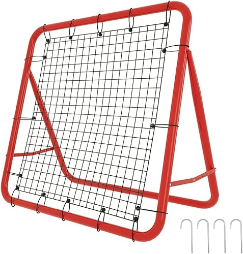Rete di Rimbalzo per Calcio 100x65 cm Prellwand Kicker pieghevole 4 Livelli Regolabili Accessorio per Allenamento Sportivo Struttura in Tubo d'Acciaio + Rete in PE Esercizi Tiri di Calcio ecc. - Ysert