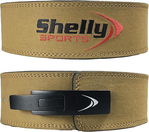 Shelly - Cintura in pelle per sollevamento pesi, con fibbia in acciaio inox, regolabile, attrezzatura per allenamento di forza, per uomini e donne, 10,2 cm di larghezza, 10 mm di spessore - Ysert