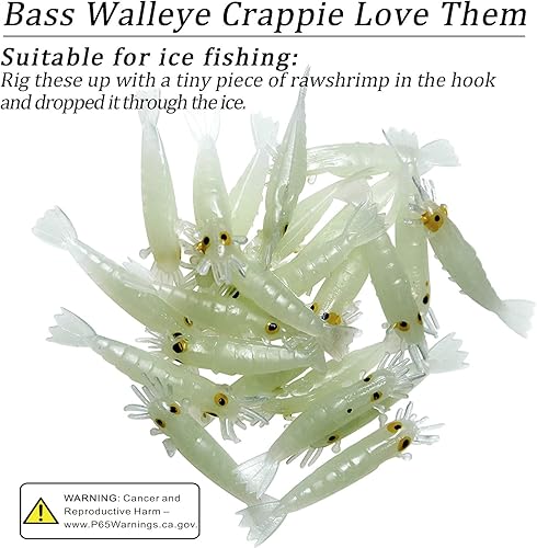 QualyQualy Esche artificiali in silicone Gamberetto Esca Artificiale Pesca Luminosi Gamberetto finto pesca Morbido esche da pesca per trota, acqua salata/acqua dolce - Ysert