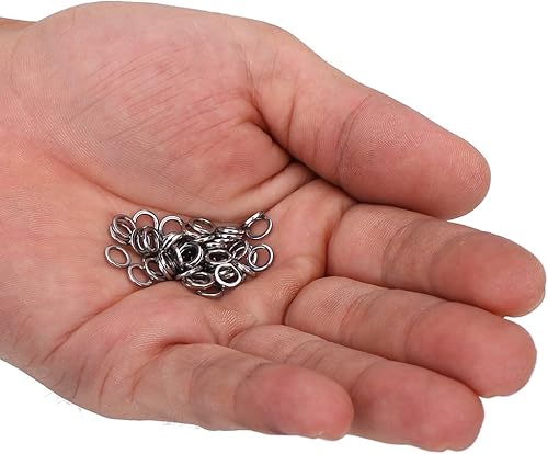 Anelli Split da Pesca Anelli in Acciaio Inox Heavy Duty Esche da Pesca Anello Catena Connettore per Pesca All'Aperto - 50 Pezzi - Ysert
