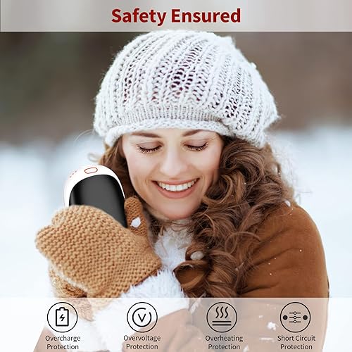 Scaldamani Ricaricabile 10000mAh, Scaldamani Elettrico portatile Power Bank, Scaldamani Riutilizzabile, Scaldamani Tascabile per l'esterno, Regalo Invernale per Bambini Donne Uomini - Ysert