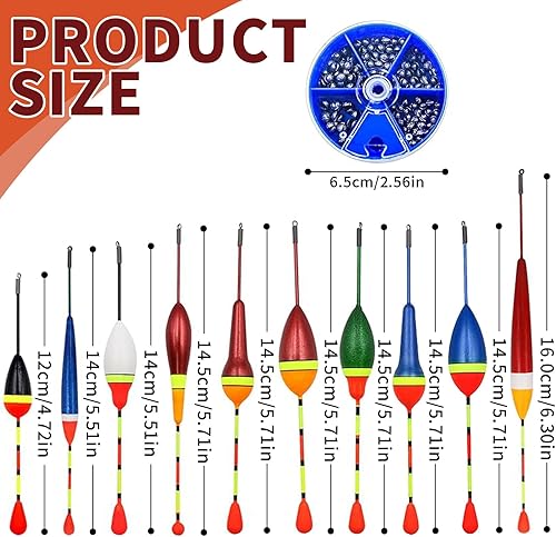 10 Pezzi Galleggianti da Pesca, Galleggiante Pesca Set con i Piombi, Ellittica Galleggianti per Pesca alla Trota Flotteur Peche, Attrezzatura Pesca Galleggiante Set, Vari Modelli Disponibili - Ysert