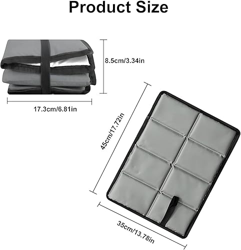2 pezzi 45CMX35CM Cuscino Stadio Cuscino, di Seduta Pieghevole Cuscino di Seduta Thermo Stuoia Impermeabile per picnic da campeggio, Sedia da Parco, del Prato,della Spiaggia (Grigio) - Ysert