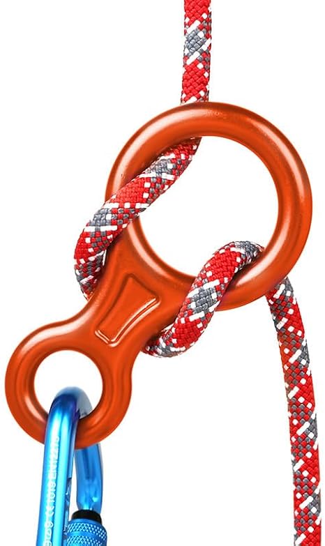 Werwing 2Pack Figura 8 Discensore 35KN Rescue Climbing Gear 7075 Lega di Alluminio Belay Rappel Dispositivo per discesa discesa discesa arancione - Ysert