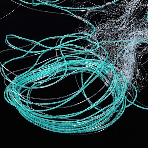 Rete da Pesca 50 M di Lunghezza 1,5 M di Altezza - 3 Strati in Nylon Pesante Con Accessori per Galleggiante, Lavello a Rete Piccola - Strumento Pratico Regali (3 Dita) - Ysert
