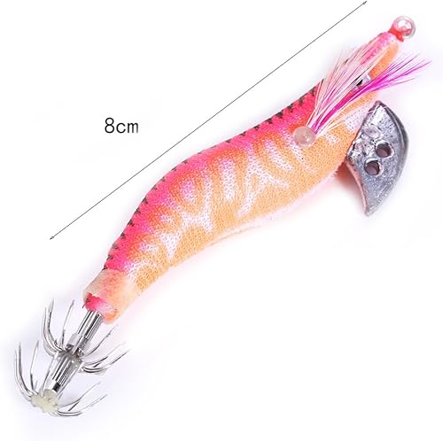 Calamari Esche da Pesca Gamberetti Esche, Jigging Esche Pesca Gamberetti, Gamberetti Esche Seppie per Polpo per Calamari - Ysert