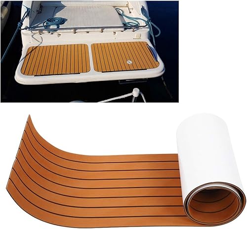 Pavimento per Barca in Schiuma Eva, Pavimento per Barca in Mare Finto Teak Autoadesivo, Tappetino per Ponte Marino per Barca a Motore Camper Yacht Kayak Tavola da Surf - Ysert