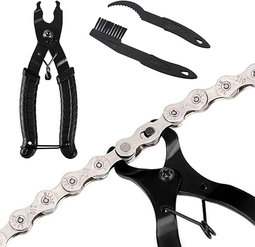 Catena Pinza,Pinze per Catene di Biciclette,Pinza Catena bici,Smagliacatena Bici,Smagliacatena Bici Kit,Chiudi Strumento 2 in 1 Apri e Chiudi Pinza,Portatile Facile Strumento,con Pulizia Spazzole - Ysert
