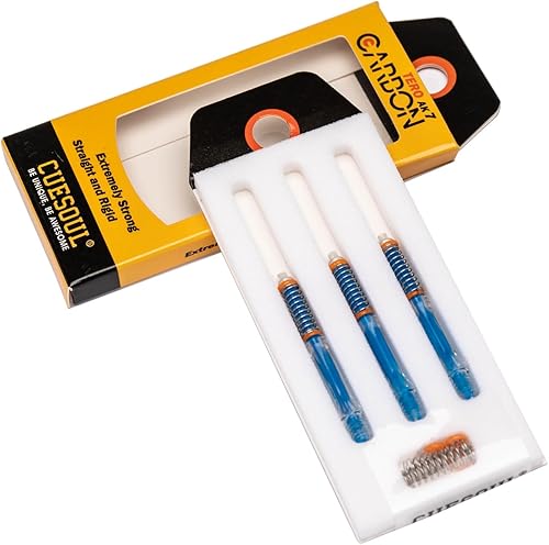 CUESOUL TERO AK7Aste/stelo per Freccette in Carbonio, Sottili, telescopiche a Molla Integrate, Set da 3 Pezzi - Ysert