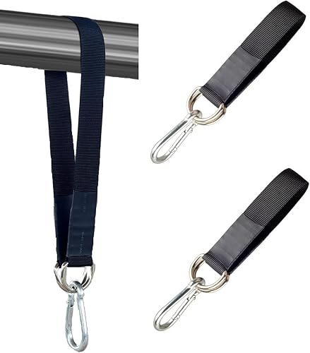 moschettone a gancio per barra orizzontale porta 2 pezzi, barra per ginnastica e barra per trazioni, cinghie di sospensione oscillanti con fibbia ad anello a D. Carico massimo: 200 kg. - Ysert