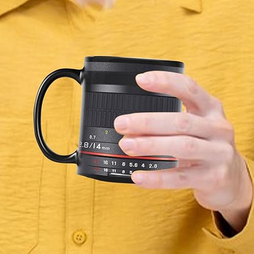 Tazza Da Caffè Con Obie-ttivo Per Fotocamera, Tazza Da Caffè In Ceramica Da 350 Ml, Tazza Da Caffè A Forma Di Obie-ttivo Per Fotocamera, Tazze Da Caffè Con, Per Appassionati Di Fotografia - Ysert