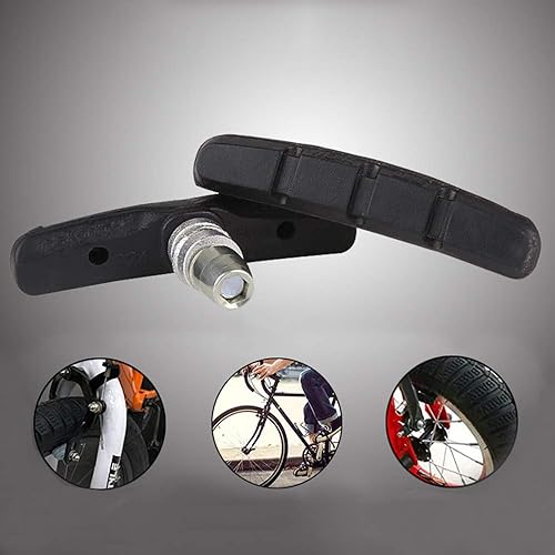 4 Paia Pastiglie Freni V-Brake Impostati con Dadi e Spessori V-Brake Pattini Freno per Blocco Freno V 70mm per Bici da Strada,Mountain Bike (Nero) - Ysert