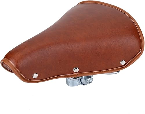 Sellino Bici Morbido Sella Bici Comoda per Uomo Donna, Rivetti Marroni comoda universali Sella Bici Durevole in Pelle PU Spring Spring - Ysert