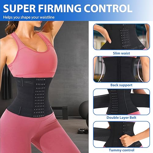 IVEOPPE Waist Trainer da donna, cintura addominale, vita per allenamento fitness, uomo e donna, modellante, Nero , M - Ysert