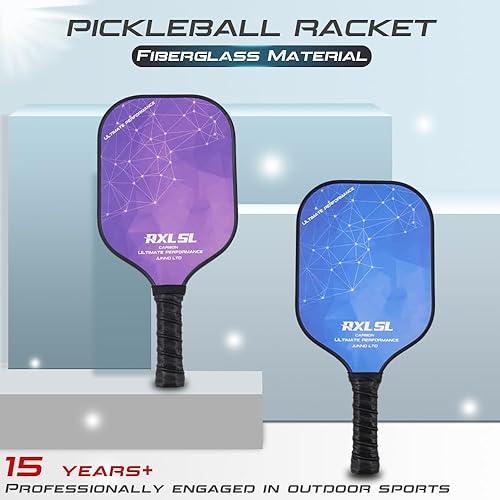 RXL SL Set pickleball-paddeles,Racchetta da pickleball, Include 1 palla da sottaceto per interni e 1 per esterni,racchetta da pickleball carbonio - Ysert