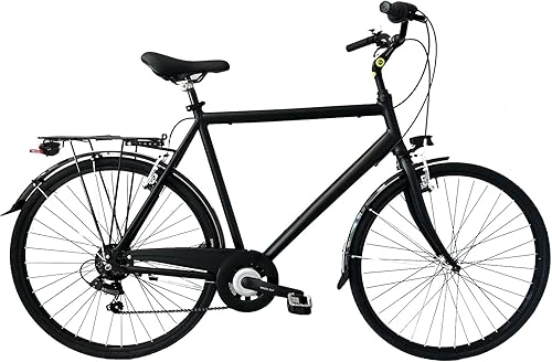 BICI MISURA 28 CITY BIKE TREKKING DA PASSEGGIO TINTA UNITA UOMO TELAIO ALLUMINIO CAMBIO SHIMANO 6V MADE IN ITALY ART. 67USG - Ysert