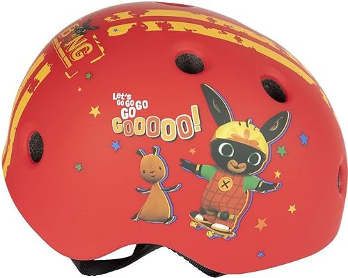 Casco street ciclo-skateboard bambino coniglietto Bing bici bicicletta (taglia S) 48-52 cm protezione rosso - Ysert