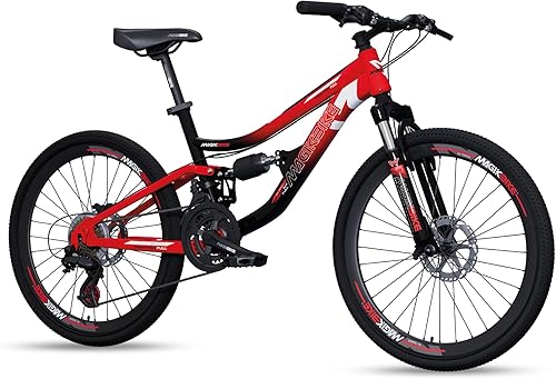 Bicicletta Bici MTB 24'' Pollici Mountain Bike BIAMMORTIZZATA Ragazzo Cambio 21 Velocità Freni a Disco - Ysert