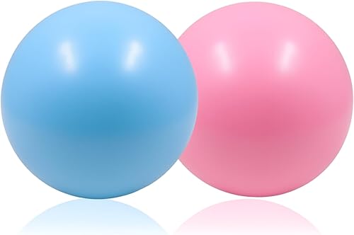 2 Pezzi Set di Palline Pilates 25 cm, Pallone da Ginnastica, Pallone da Yoga, Fitness Ball per Esercizi, Stretching e Riabilitazione, Palline Pilates in Rosa Sakura e Blu Cielo - Ysert