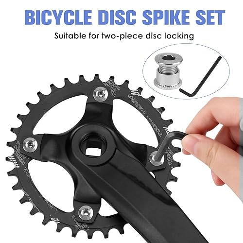 10 Viti per Piatti di Catena con Chiave Allen, Viti per Piatto Singolo e Doppio, Pezzi di Ricambio per Biciclette da Strada e MTB, Fissaggio per Piatti di Bicicletta - Ysert