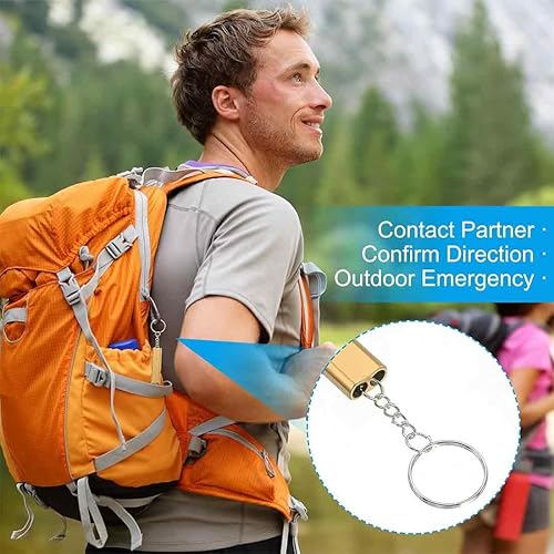 3 fischietti di sopravvivenza, fischietti di emergenza, fischietti in alluminio con doppi tubi ad alto decibel, per palestra scolastica, campeggio all'aperto, escursionismo, caccia, arrampicata - Ysert