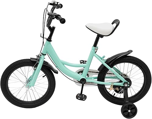 Bicicletta per bambini da 16 pollici, unisex, per bambini, con ruote di supporto rimovibili, per bambini di 5-8 anni - Ysert