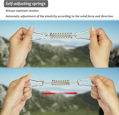 4 Pezzi Molle per Tenda Da Campeggio, Fibbie a Molla di Tensione, Fibbia Molla Tenda Tension Extension Gancio Acciaio - Ysert