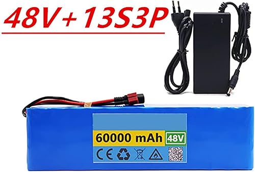 Batteria Ebike 48V Litio pacco batteria 60Ah 13S3P per batterie ricaricabili per 54.6v E-bike bicicletta elettrica scooter con BMS + 54.6V 2A Charger XT60 - Ysert